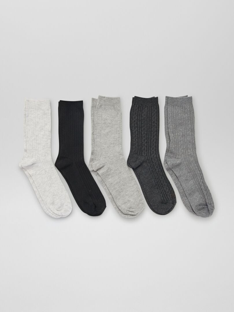 Set van 5 paar sokken - GRIJS