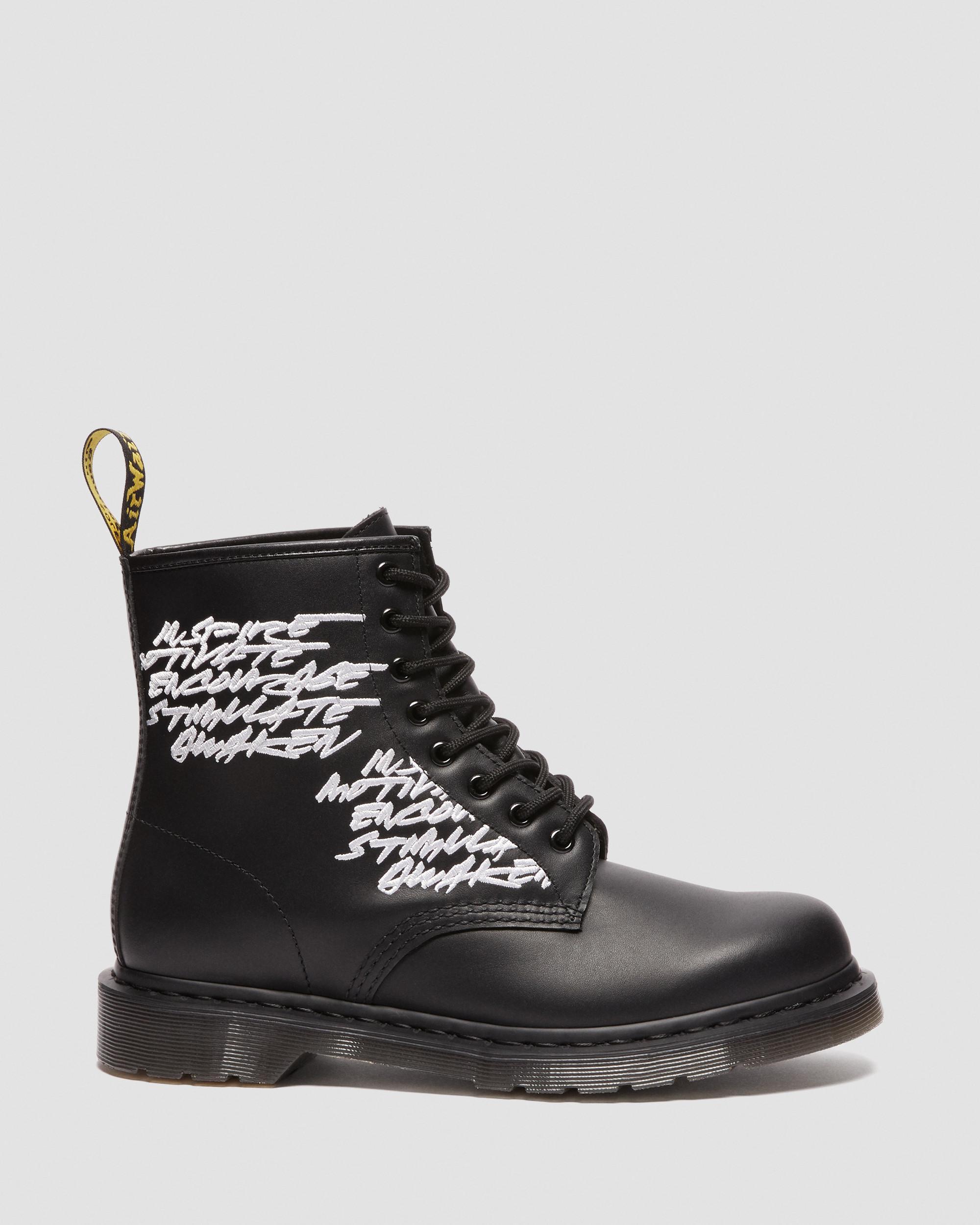 1460 Futura Embroidered Leather Lace Up Boots