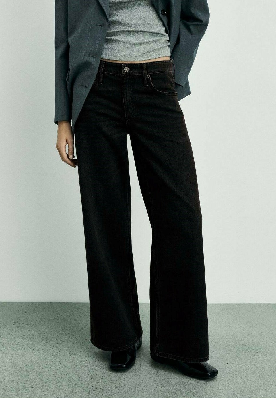 Džíny Mango Flared - černá denim