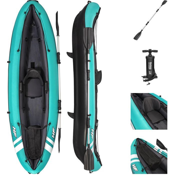Kayak gonflable sportif Bestway Hydro force Ventura - Vert - 1 place - Adulte - 100 kg - Garantie 2 ans