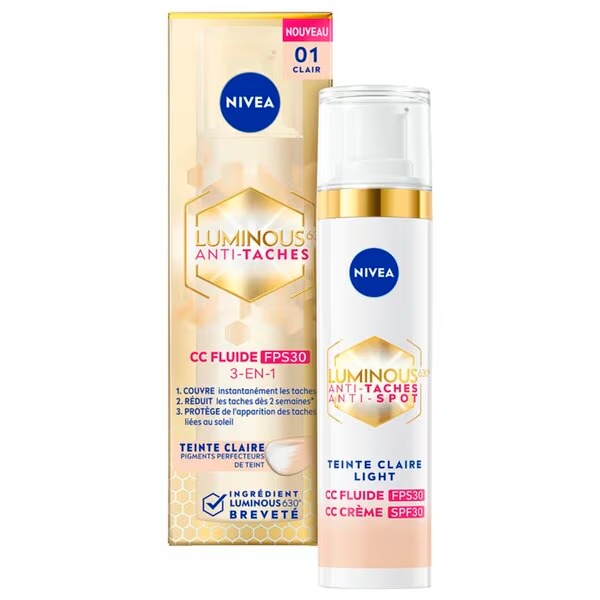 NIVEA Luminous630 Anti-spot SPF30 01 Light 3-u-1 CC krema<br>40ml