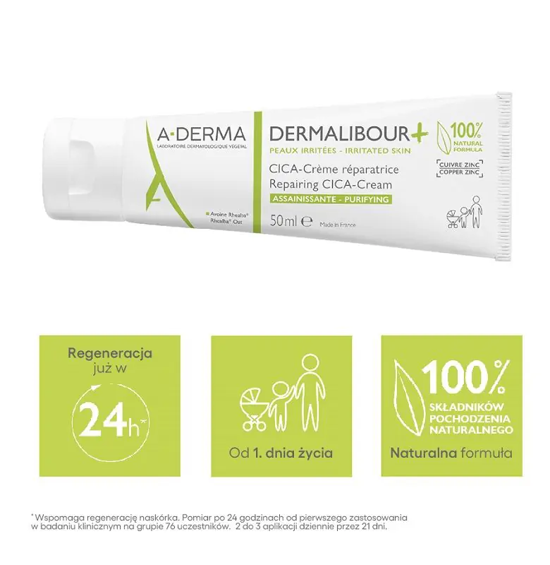 A-Derma Dermalibour+ Cica Krem regenerujacy, 50 ml