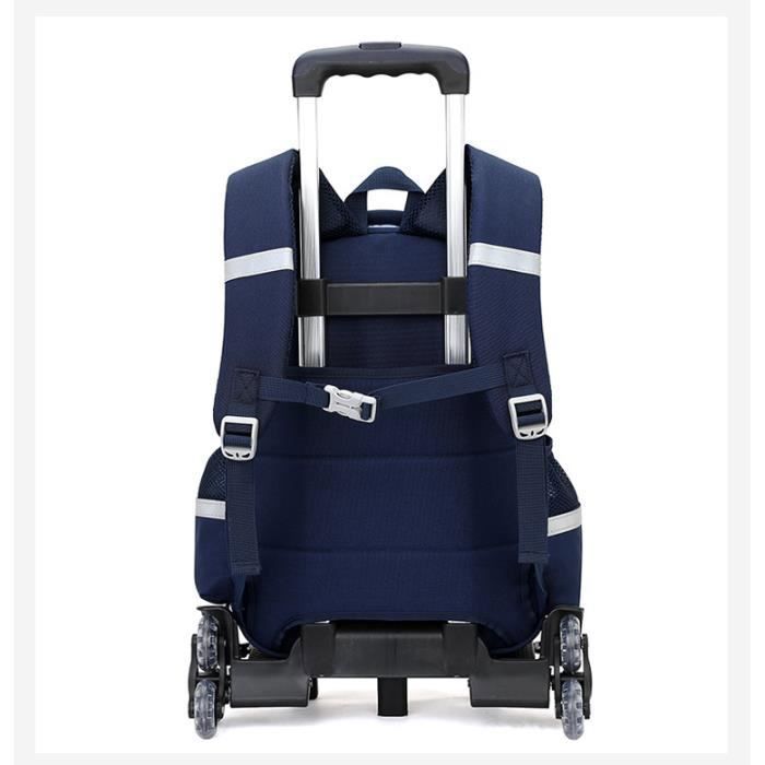 Mochila escolar con ruedas - 6 ruedas - Nylon impermeable - Mochila infantil - Azul PZCC