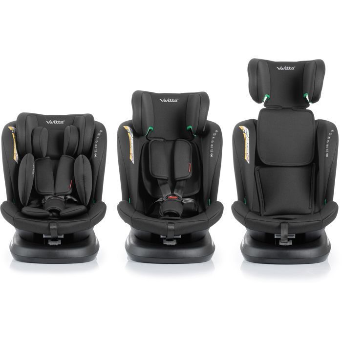 Silla de coche BABYAUTO Sigma iFix Vivitta - Grupo 0/1/2/3 - 40/150 cm - Isofix + Top Tether - Giro de 360° - Reclinable - Negra
