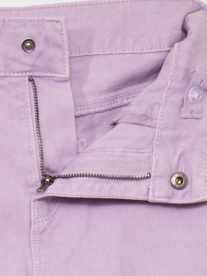 Pantalones vaqueros de talle alto y pierna ancha - MORADO