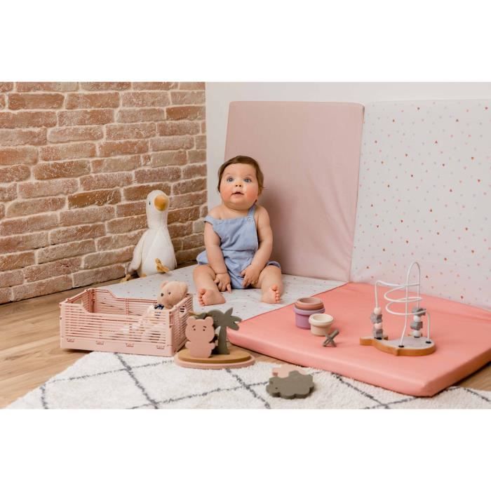 Tapis d'éveil Malin TINEO MON COEUR 3en1 - Tapis évolutif multifonction - 120x120x5 cm