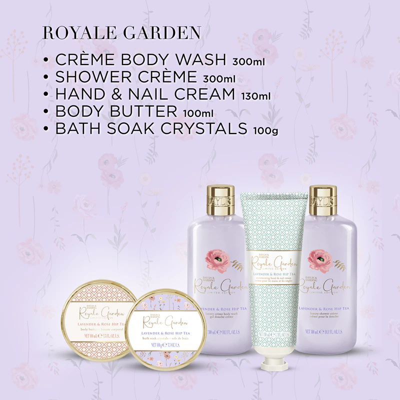 Conjunto de chá de lavanda e rosa mosqueta Baylis & Harding Royale Garden