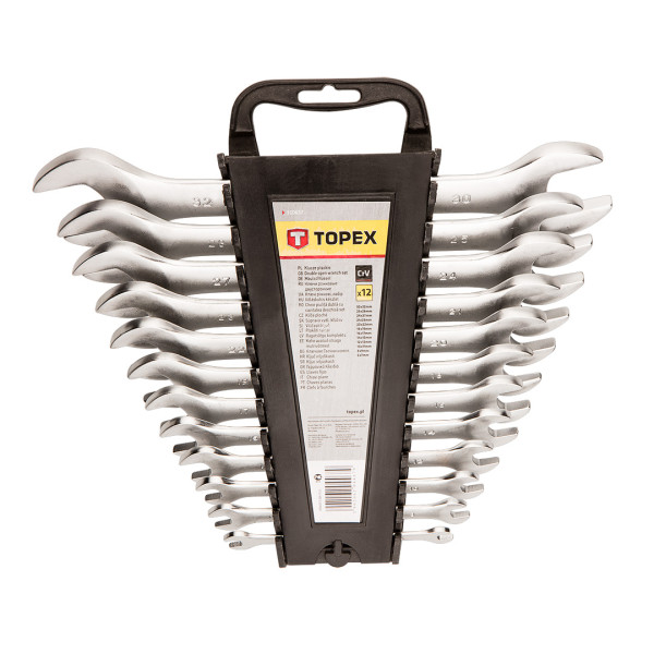 Klucze płaskie dwustronne 6-32 mm 12 szt TOPEX 35D657