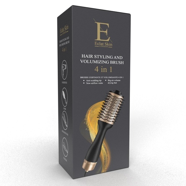 Escova modeladora e volumizadora de cabelo Eclat Skin London 4 em 1