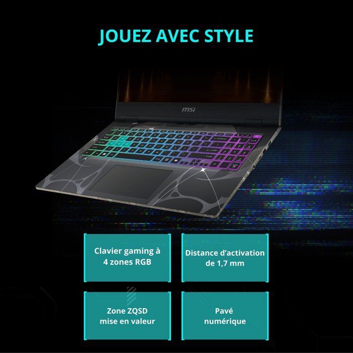PC Portable Gamer - MSI - Cyborg 15 B13WEKG-618XFR - FreeDOS - 15,6