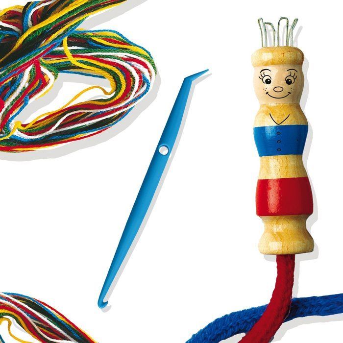 SES Creative - Breiset - Breiset voor kinderen - Creatieve knutselactiviteit - Houten breipop - Weefgereedschap - 5+