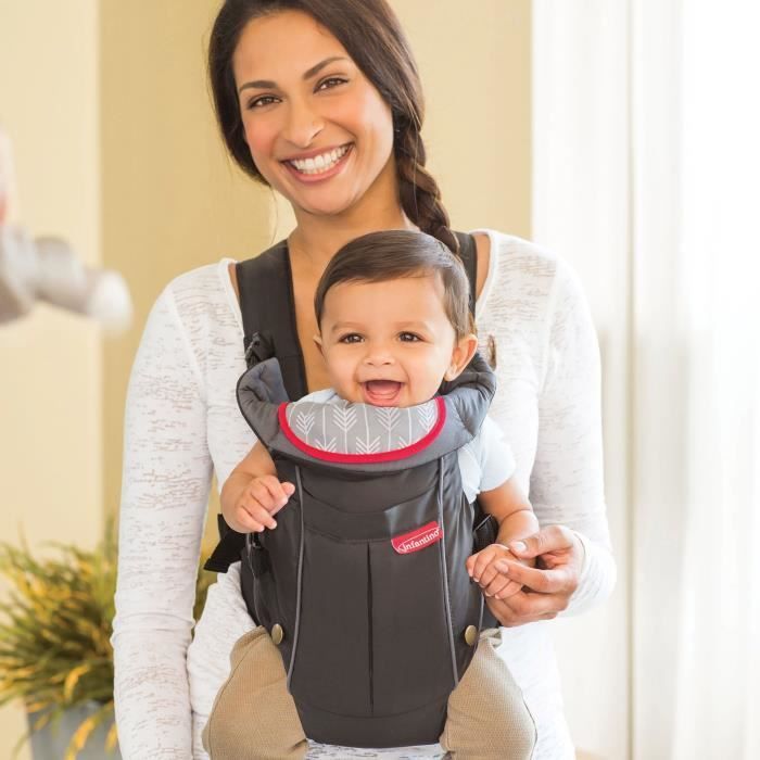 Porte-Bébé INFANTINO - Swift - Ergonomique - Noir/Bleu - Pour Bébé de 0 à 24 mois