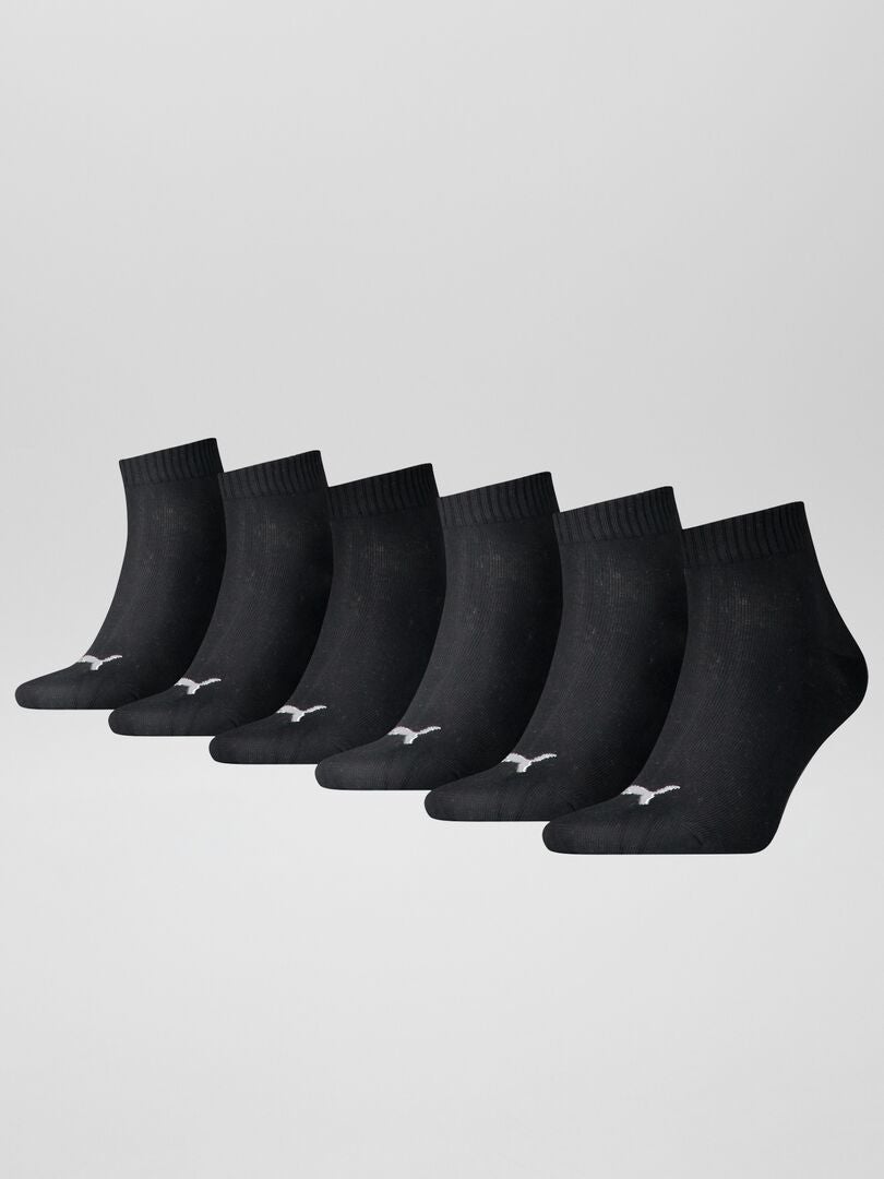 Een set van 6 paar unisex 'Puma' sokken - zwart