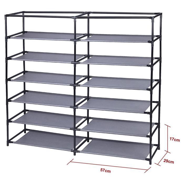 Meuble à chaussures en tissu VIOLA 12 tablettes