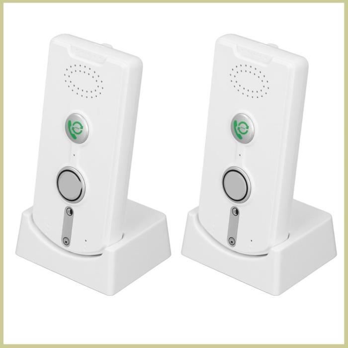 Intercomunicador de voz bidireccional Cocosity, intercomunicador de voz bidireccional para personas mayores, sistema manos libres, hardware de oficina, blanco y negro.