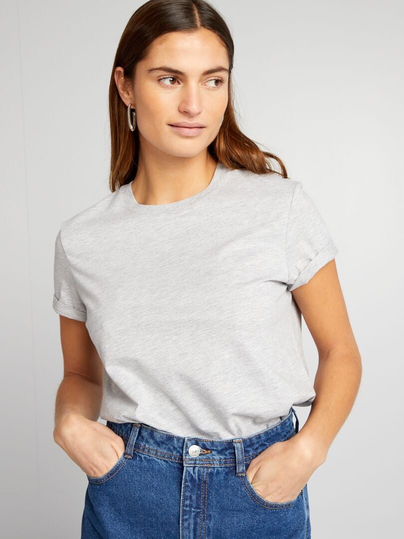 Camiseta de punto lisa - GRIS