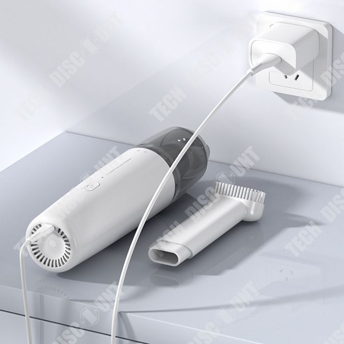 Aspiradora para coche TD® Medidor de ácaros del polvo Aspiradora miniatura inalámbrica recargable de alta potencia para coche