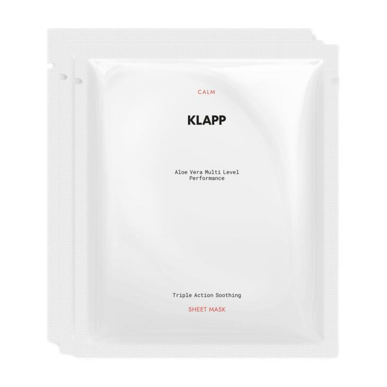 Klapp hidratantna maska Aloe Vera Multi Level Performance umirujuća maska za lice s trostrukim djelovanjem - 3 komada