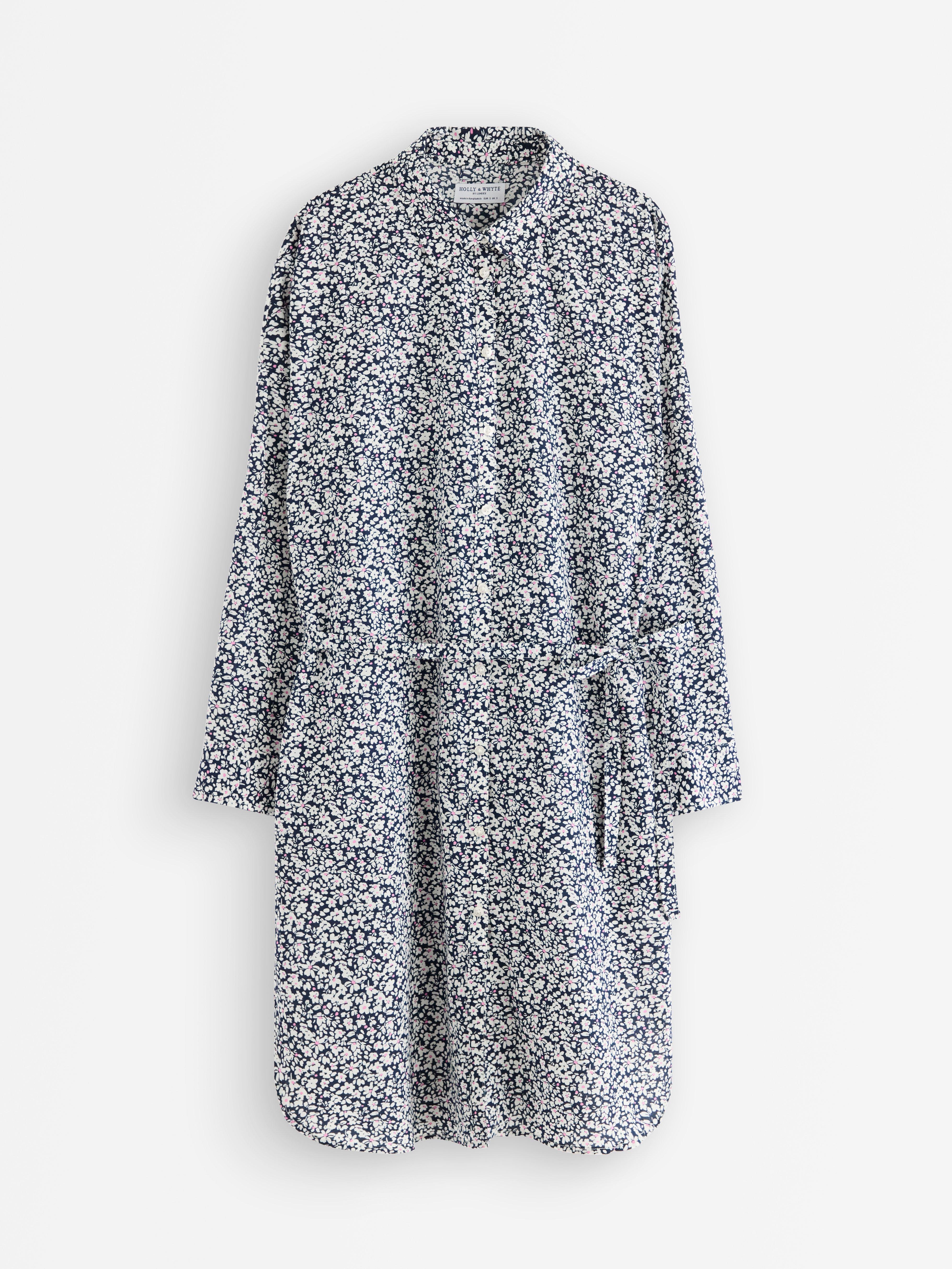 Vestido camisero corto azul marino