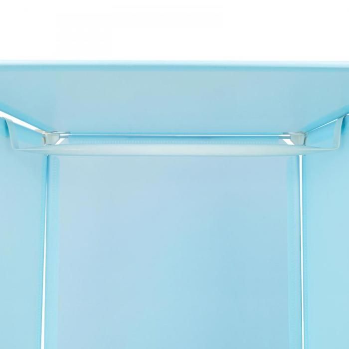 SUPFINE Armoire Chambre d'enfant en PP, 3 niveaux, Armoire Modulable avec 1 Tringle à vêtements, DIY, 74 × 37 × 110 cm, Bleu