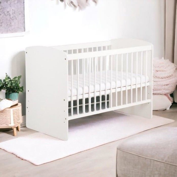 KAROLINA II Baby Cot with Bars 120x60 White