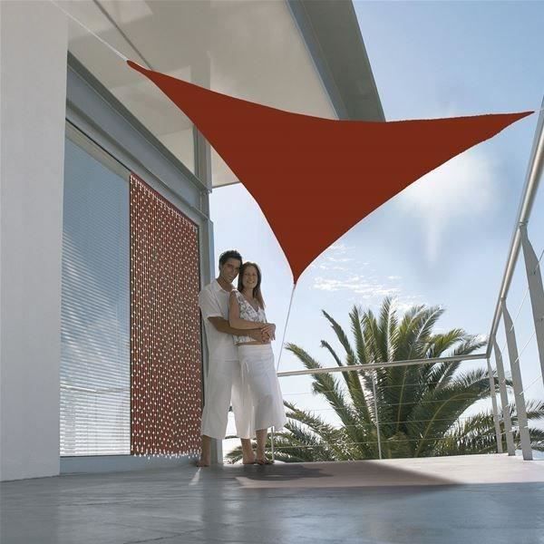 Vela parasole triangolare - JARDILINE - 140 g/m² - Anelli in acciaio zincato - 3 x 3 m - Terracotta