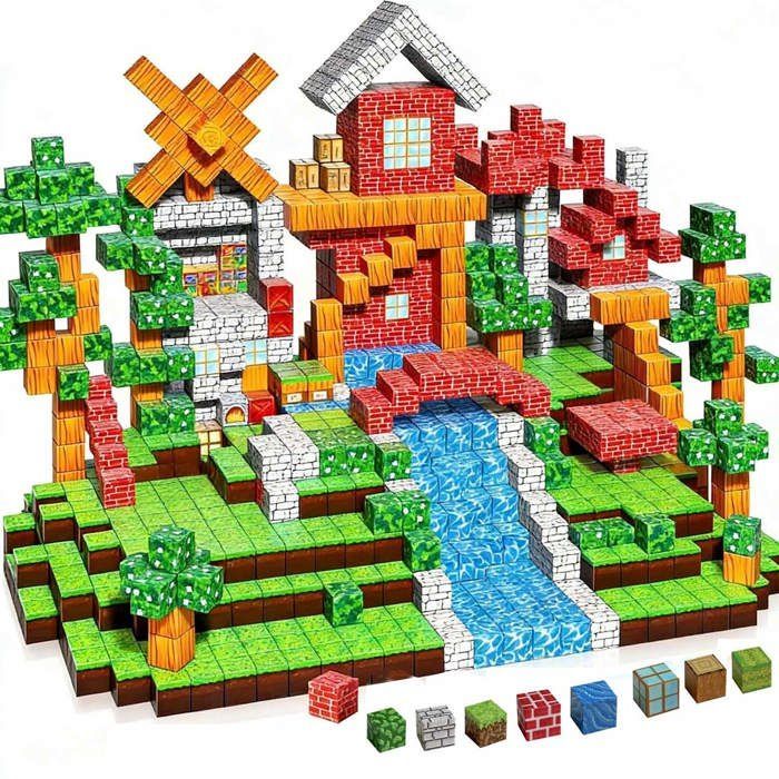 Blocs de construction magnétique BLEOSAN - 100 pièces - 25x25x25mm -Jouet Enfant