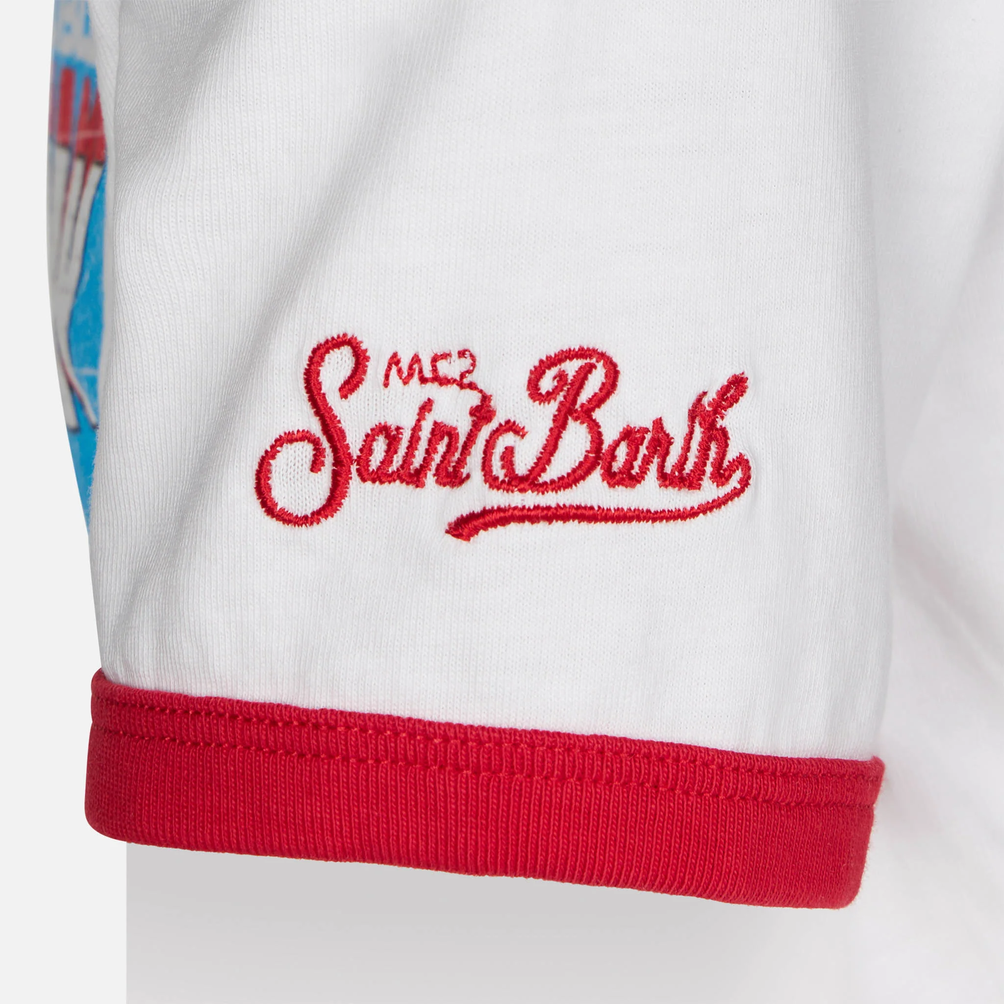 T-shirt da bambino in cotone bianco con stampa frontale Iron Man | EDI