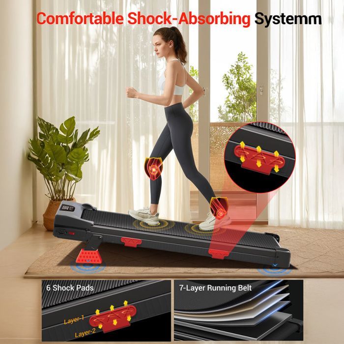 Tapis roulant pieghevole ROBORE U18 con inclinazione del 12% - Velocità massima 10 km/h - 3 livelli di intensità - Motore brushless da 2,75 CV
