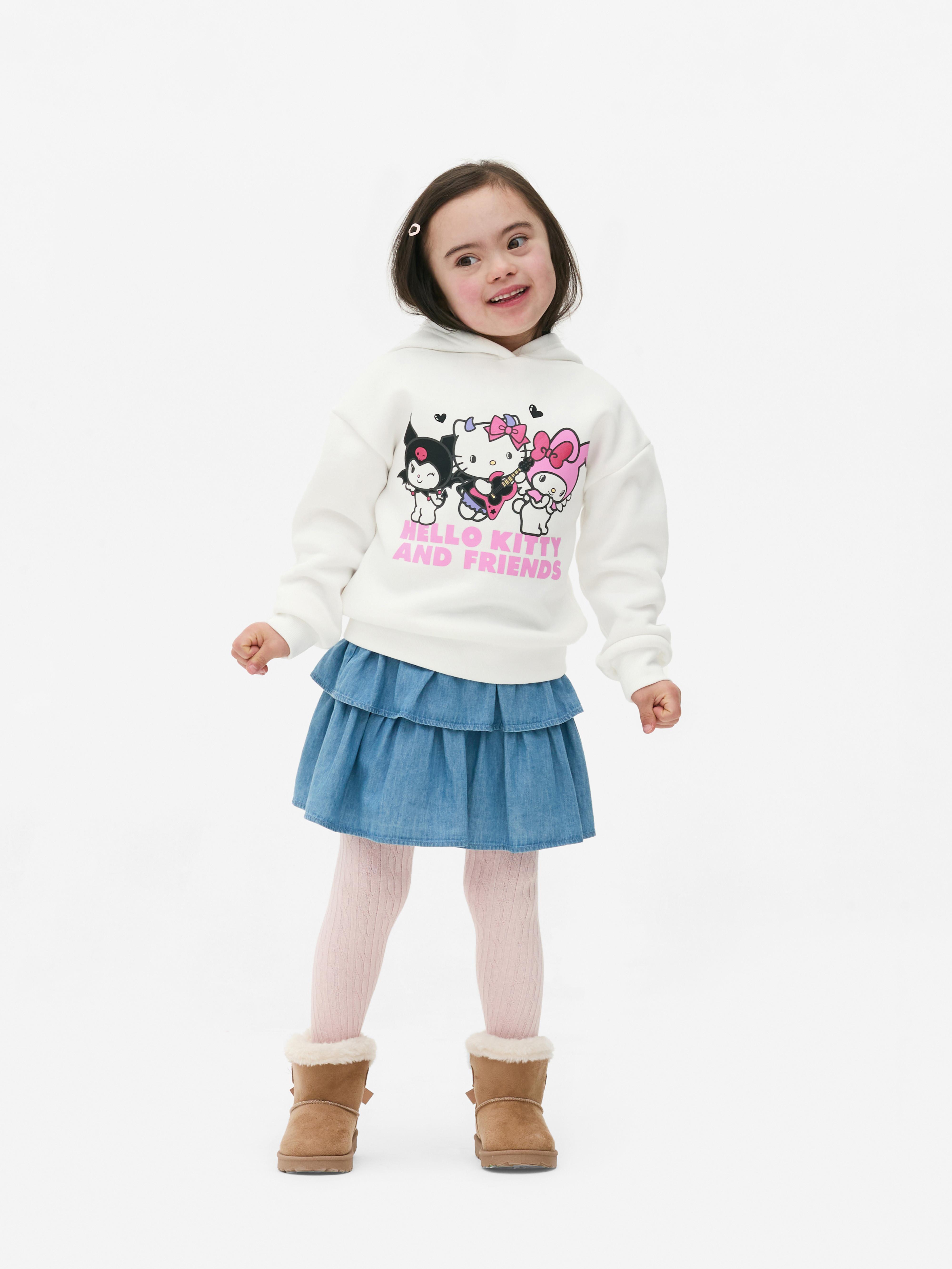 Hello Kitty und Freunde Print-Hoodie Ein Hoodie mit überschnittenen Schultern, gerippten Bündchen und Sanrio-Figuren