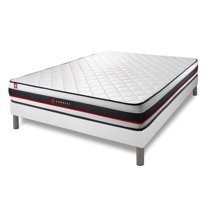 FORM 200x200 mattress + slatted bed base set, white, 200 x 200 cm