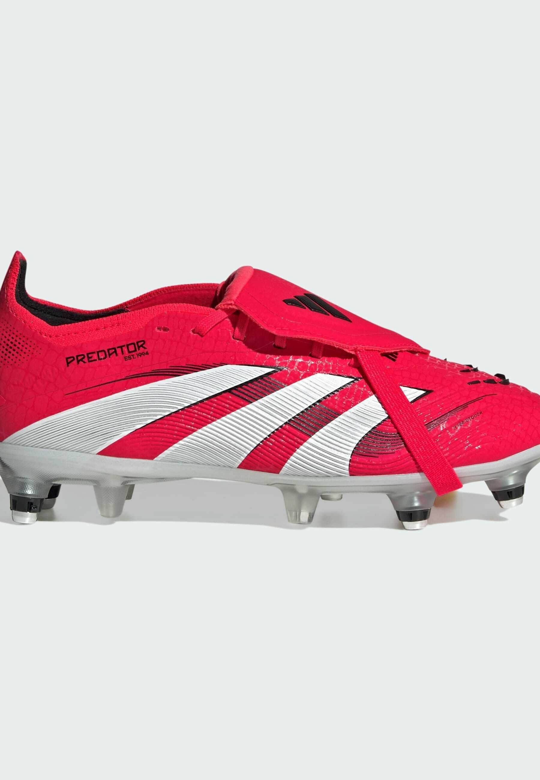 adidas Performance PREDATOR ELITE FOLD-OVER TONGUE SOFT GROUND - Voetbalschoenen voor zachte ondergrond - helder rood, wolk, wit, kern zwart