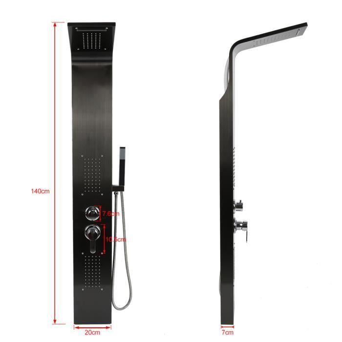 PERFECT Wall-Mounted Shower Column, Solid Stainless Steel Shower Panel