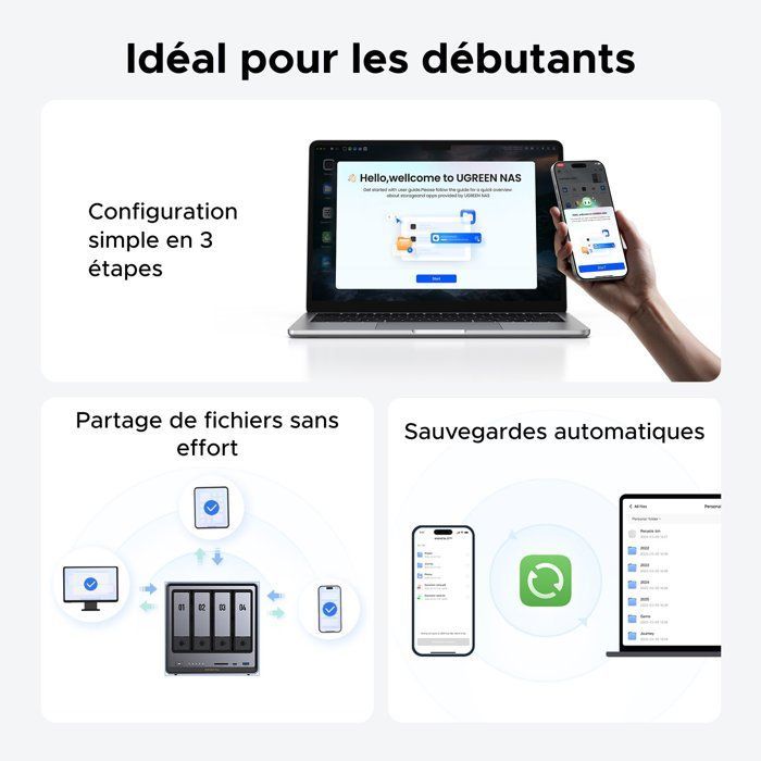 Serveur NAS - UGREEN - DXP4800 Plus - 4 baies - 8 Go