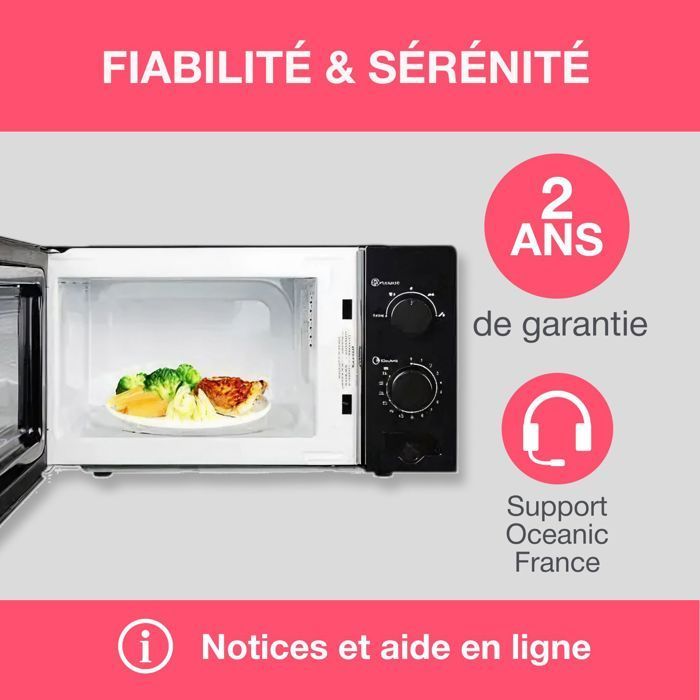 Forno a microonde OCEANIC MO20B11 nero, dimensioni: L 45,4 x A 26,1 x P 32,6 cm - capacità: 20 litri