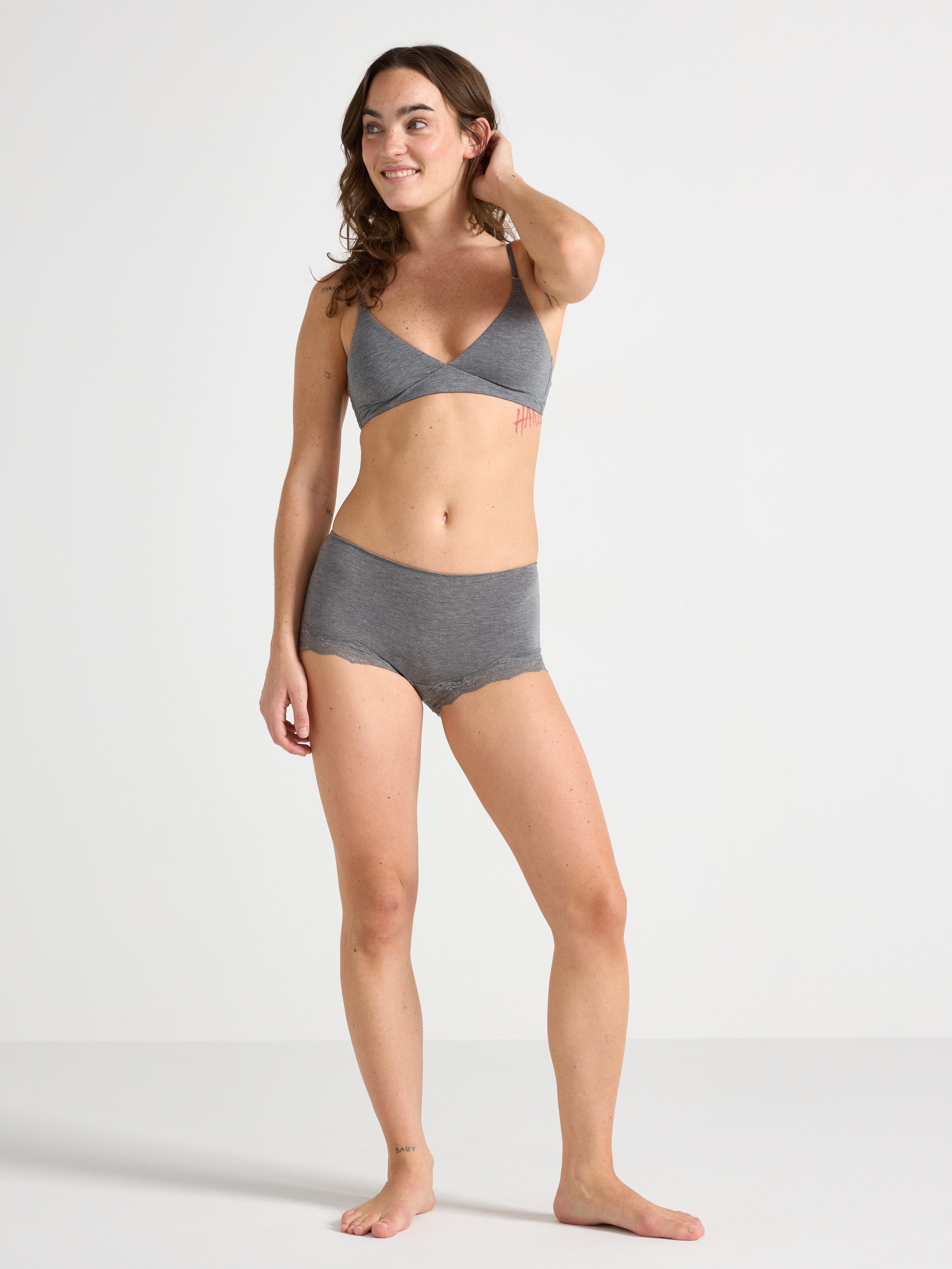 Boxerky regular waist šedé melírované
