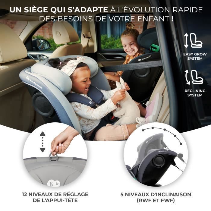 Kinderkraft I-GROW I-SIZE 360° drehbarer Autositz - Grau
