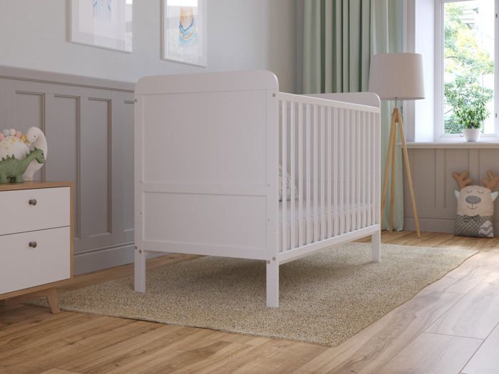 Lit Bebe Evolutif Avec Matelas - Lit Bebe Set Complet 120x60 cm Bois,Blanc convertible