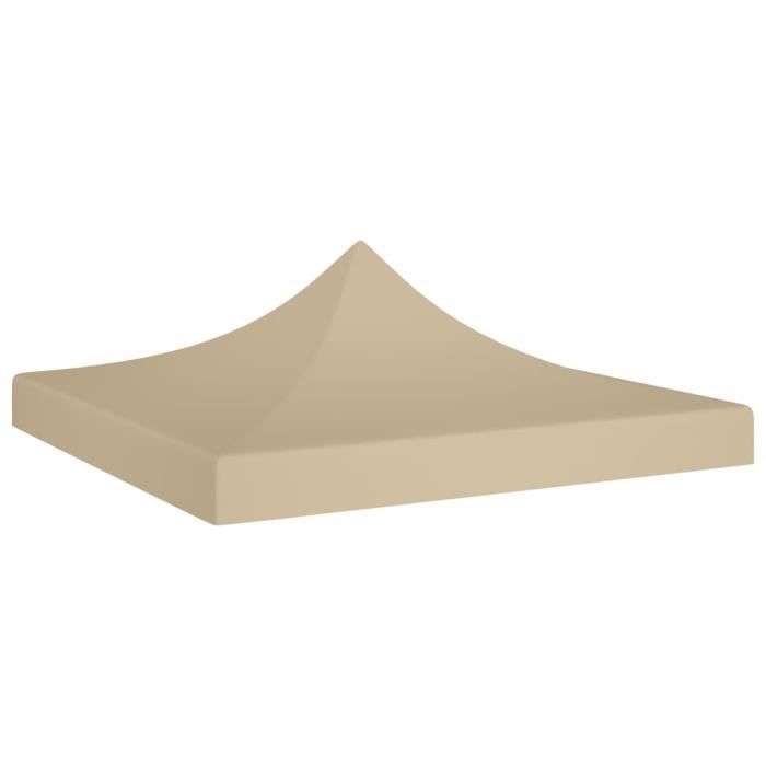 Cobertura decorativa para tenda de recepção - Gazebo de lona bege 3x3 m 270 g/m² para terraço, jardim e pátio externos - 6893