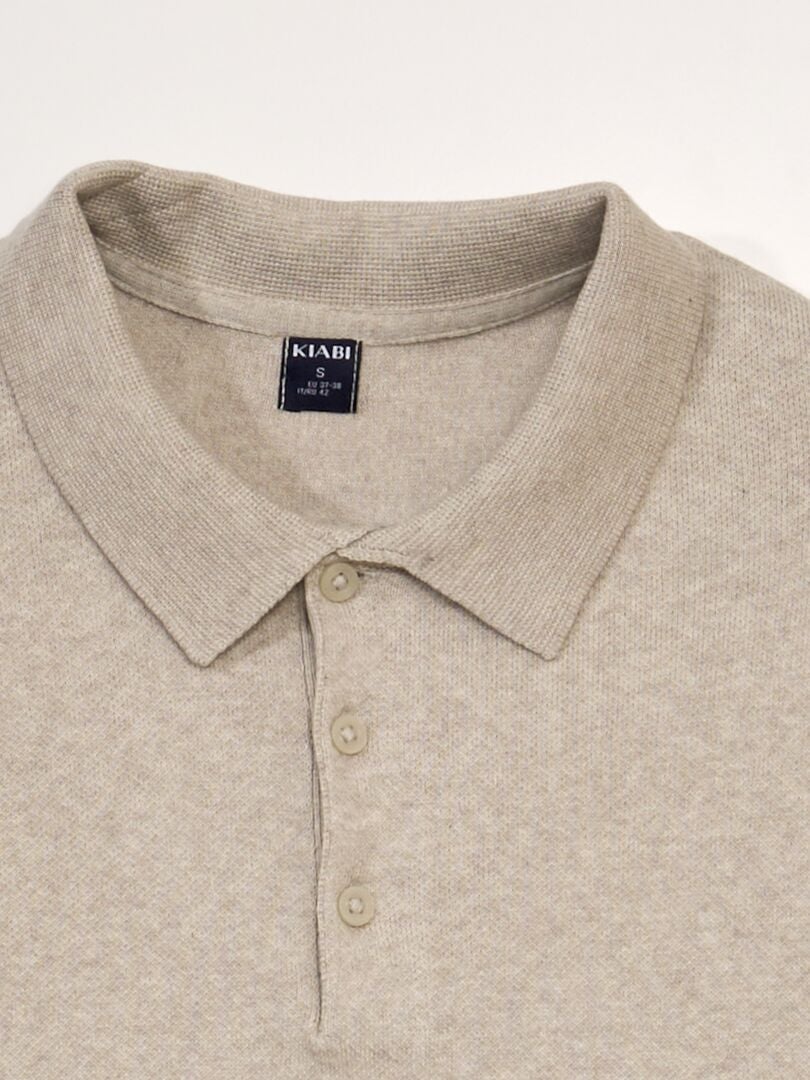 Poloshirt van fleecestof - WIT