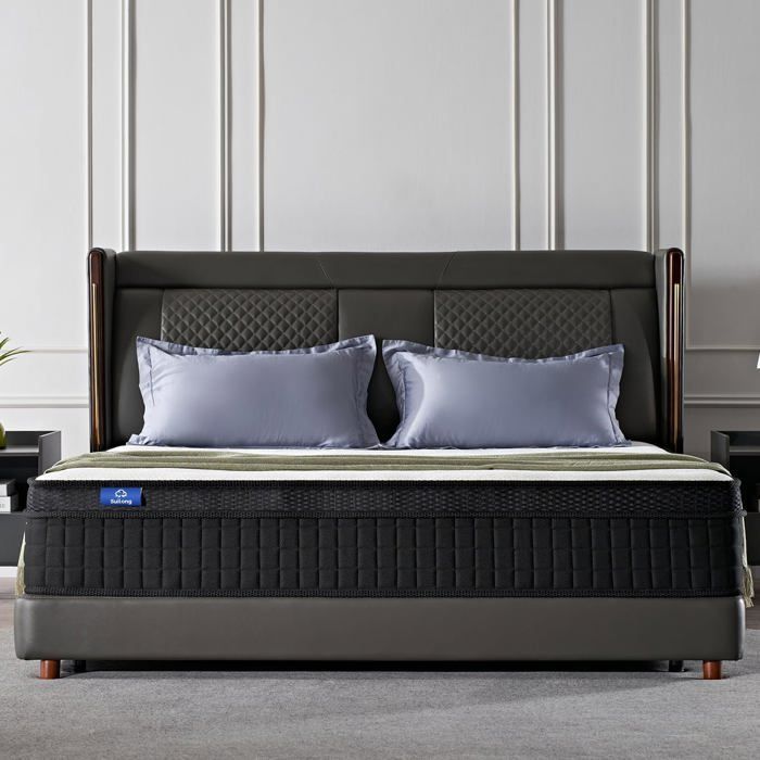 Materasso ibrido SUILONG 120x190 con molle insacchettate e memory foam, spessore 25 cm, 7 zone di comfort, rigido.