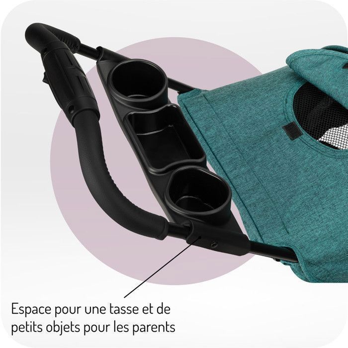 MoMi ISLA - Ultra-compact city stroller - 0m to 15 kg - Accessories included: bag + leg cover - Green