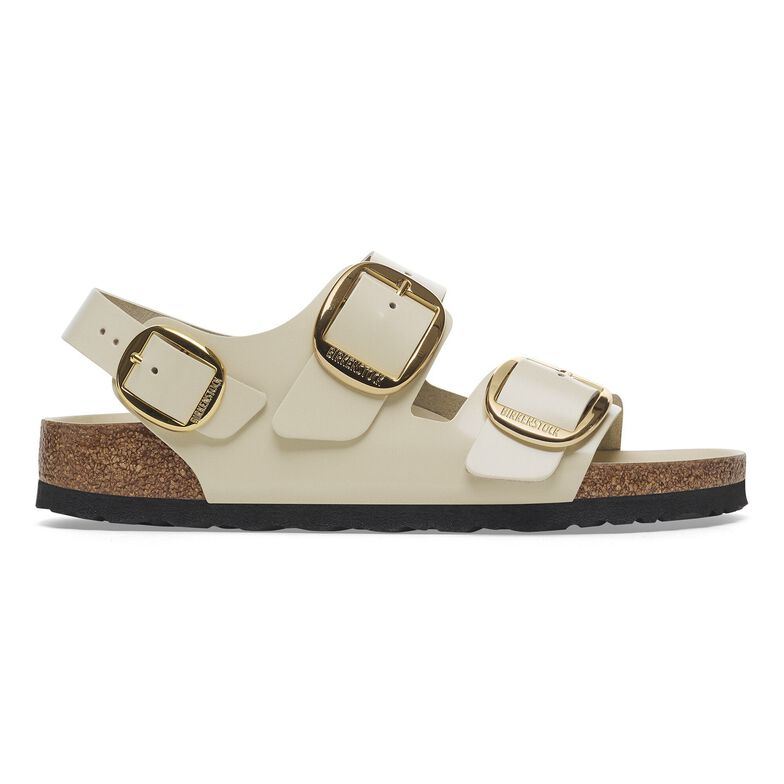 Milano Big Buckle Pelle naturale vernice - High-Shine Ecru High-Shine Ecru