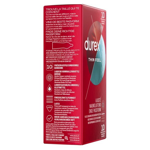 „Durex Thin Feel Close Fit“ prezervatyvai<br>Medicinos prietaisas - 10 vnt.