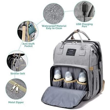 Mochila cambiador con cuna plegable y parasol - AUDBURN