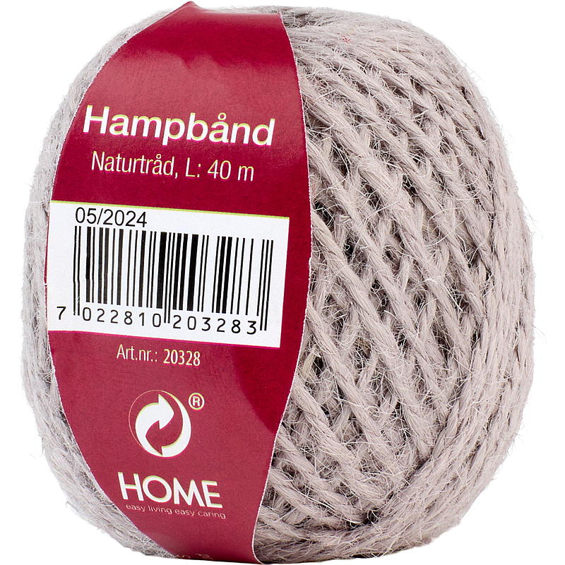 Huishoudtape van hennep 40 m x 2 mm naturel