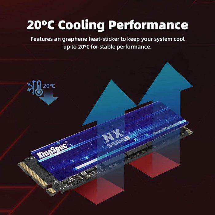 KINGSPEC NX Series 512GB M.2 2280 NVMe PCI Express Gen 3.0 x4 Internal SSD