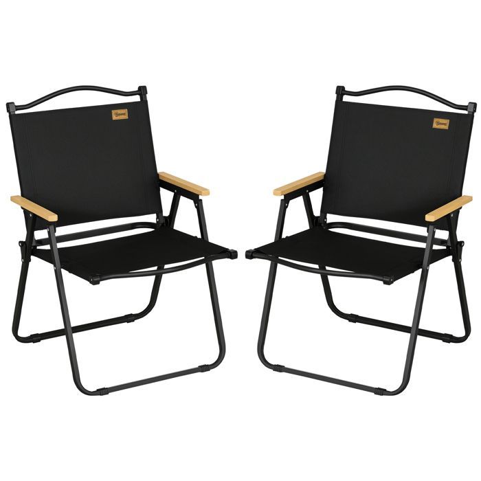 Silla de camping Outsunny - Tela Oxford - 54x59x78cm - Negra