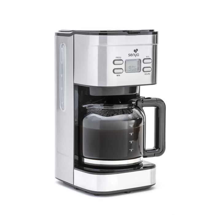 Cafetière filtre SENYA Verseuse en verre 12 tasses - Family Coffee