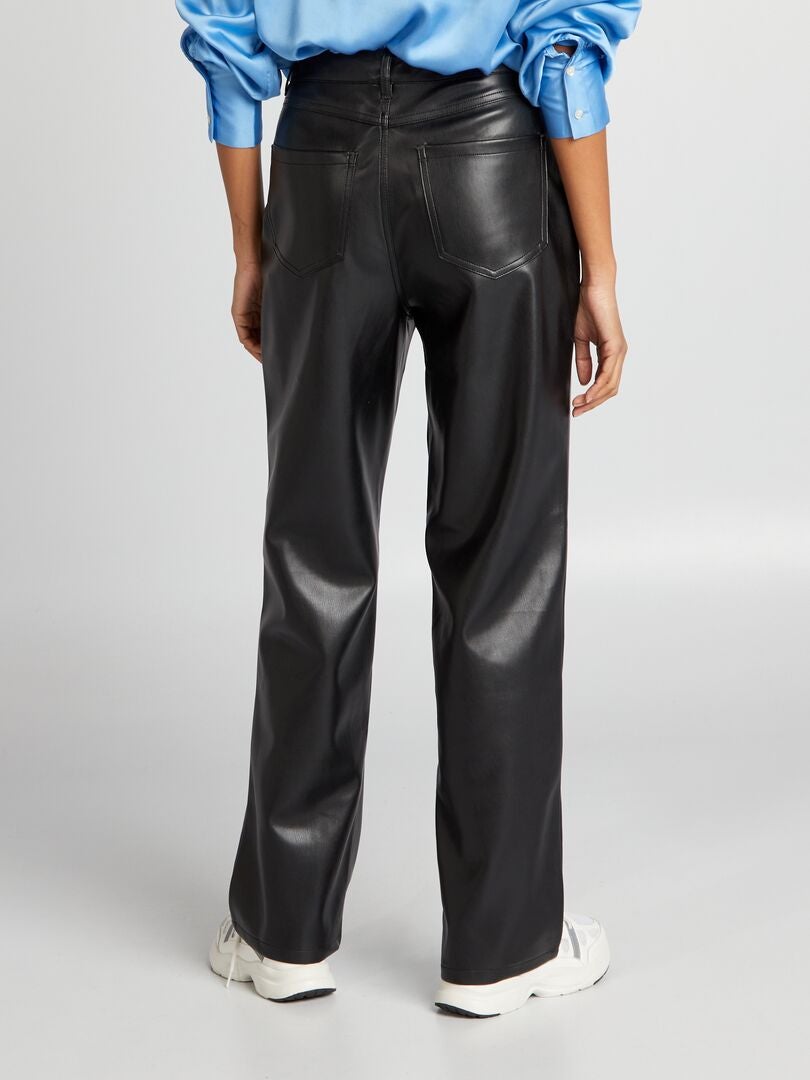 Kunstleren broek - Zwart